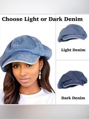 🔥🔥🆕Denim Newsboy Cap